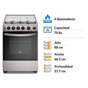 Cocina A Gas Mademsa Fm4psc 4 Quemadores